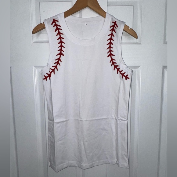 null Tops - Baseball Stitch Graphic Tank Top Size Small